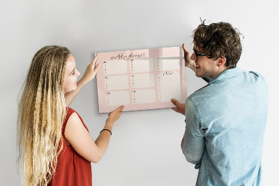 Magnetic board for drawing Cute weekly planner