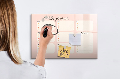 Magnetic board for drawing Cute weekly planner