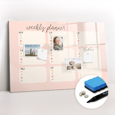 Magnetic board for drawing Cute weekly planner