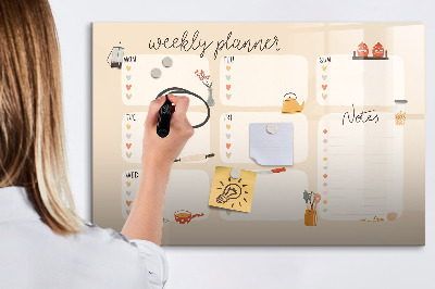 Magnetic dry erase board Weekly planner