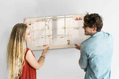 Magnetic dry erase board Weekly planner