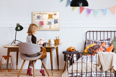 Magnetic board with marker Weekly planner