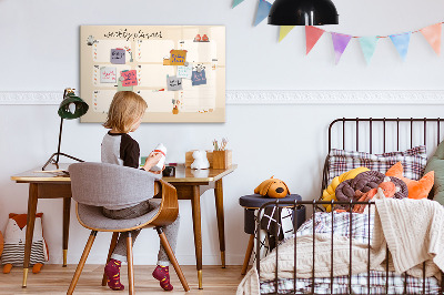 Magnetic board with marker Weekly planner