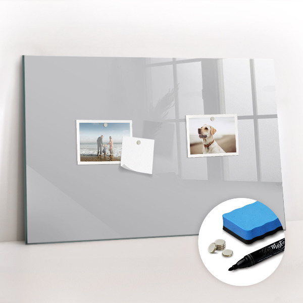Dry erase magnetic board Light gray color
