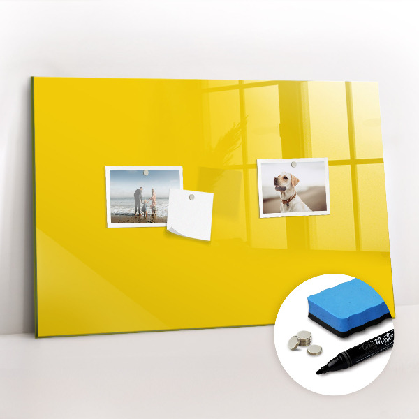 Magnetic board with marker Light yellow