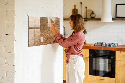 Magnetic dry erase board Light Wood