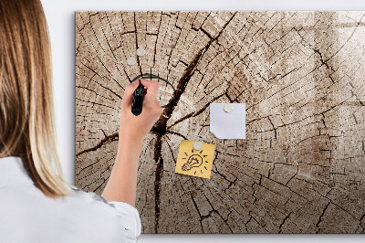 Magnetic board with marker Old Wood Trunk