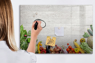 Dry erase magnetic board Vegetables on the table