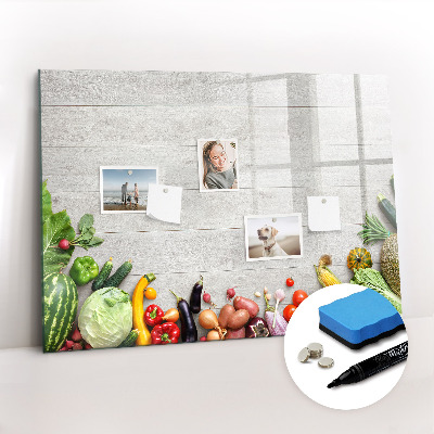 Dry erase magnetic board Vegetables on the table