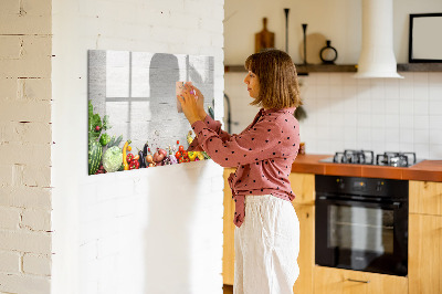 Dry erase magnetic board Vegetables on the table
