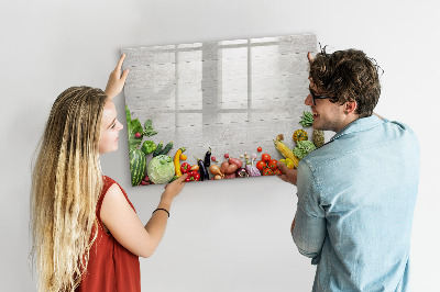 Dry erase magnetic board Vegetables on the table
