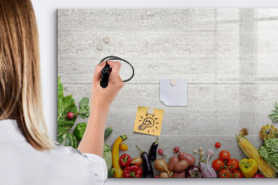 Dry erase magnetic board Vegetables on the table
