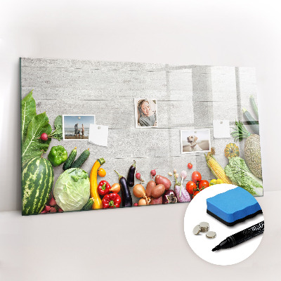 Dry erase magnetic board Vegetables on the table
