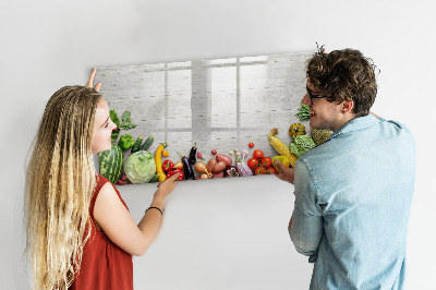 Dry erase magnetic board Vegetables on the table