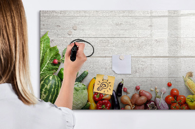 Dry erase magnetic board Vegetables on the table