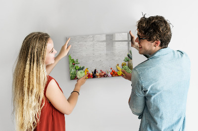 Dry erase magnetic board Vegetables on the table