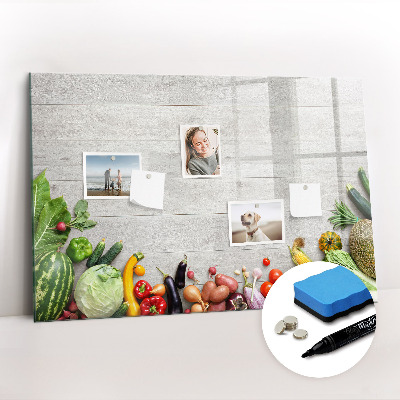 Dry erase magnetic board Vegetables on the table