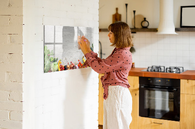 Dry erase magnetic board Vegetables on the table