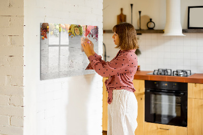Dry erase magnetic board Fruits on the table