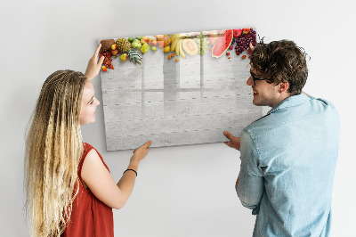 Dry erase magnetic board Fruits on the table
