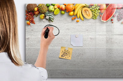 Dry erase magnetic board Fruits on the table