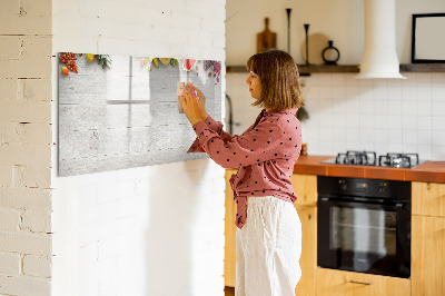 Dry erase magnetic board Fruits on the table