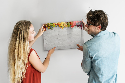Dry erase magnetic board Fruits on the table