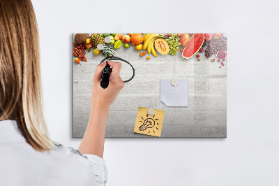 Dry erase magnetic board Fruits on the table