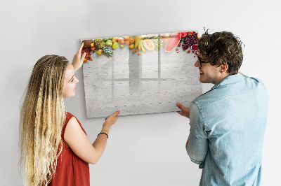 Dry erase magnetic board Fruits on the table