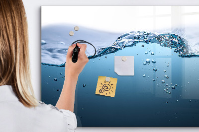 Dry erase magnetic board Water close-up