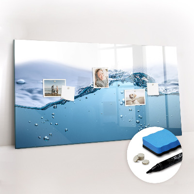 Dry erase magnetic board Water close-up