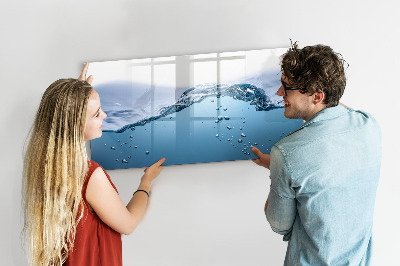 Dry erase magnetic board Water close-up