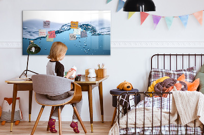 Dry erase magnetic board Water close-up