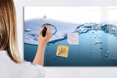 Dry erase magnetic board Water close-up