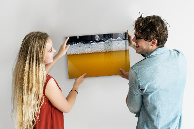 Magnetic drawing board Beer close-up