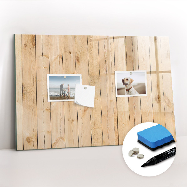 Magnetic dry erase board Wooden planks
