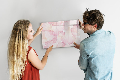 Dry erase magnetic board Watercolor petals