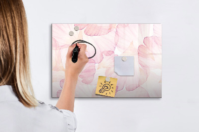 Dry erase magnetic board Watercolor petals
