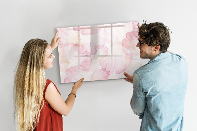 Dry erase magnetic board Watercolor petals