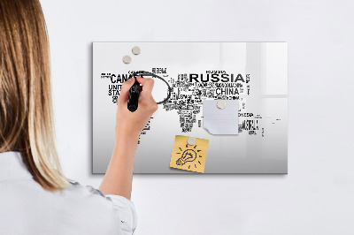 Magnetic board for drawing Continents from Letters