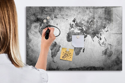 Magnetic dry erase board World Map