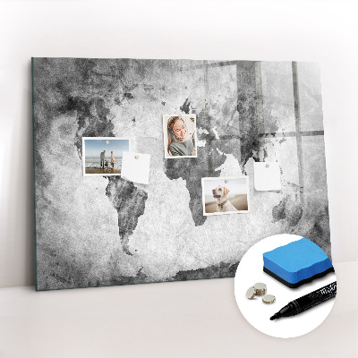Magnetic dry erase board World Map