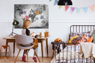 Magnetic dry erase board World Map