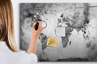 Magnetic dry erase board World Map