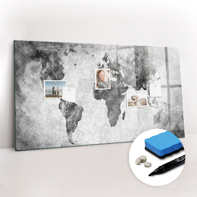 Magnetic dry erase board World Map