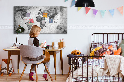 Magnetic dry erase board World Map