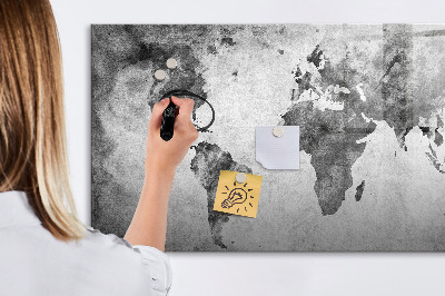 Magnetic dry erase board World Map