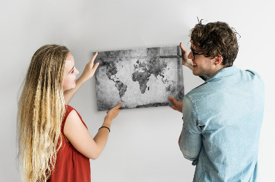 Magnetic dry erase board World Map