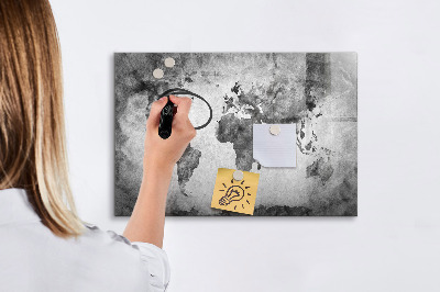 Magnetic dry erase board World Map