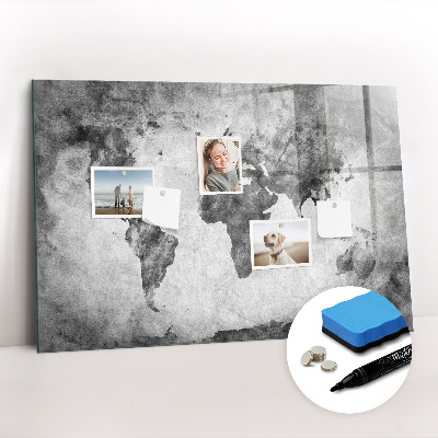 Magnetic dry erase board World Map